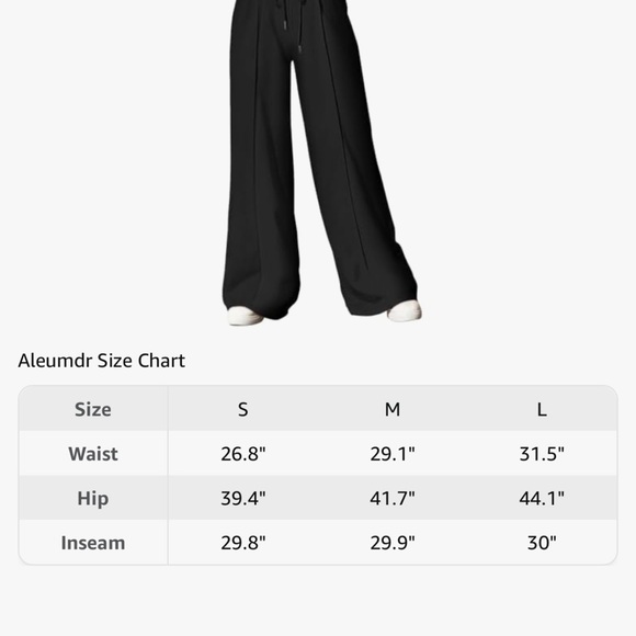 NWT High Waisted Wide Leg Sweatpants with Pockets Yoga Pants - Picture 9 of 9